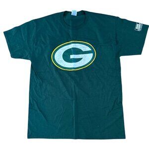 Green Bay Packers Shirt Jerzees Green Short Sleeve 100% Cotton Bud Light